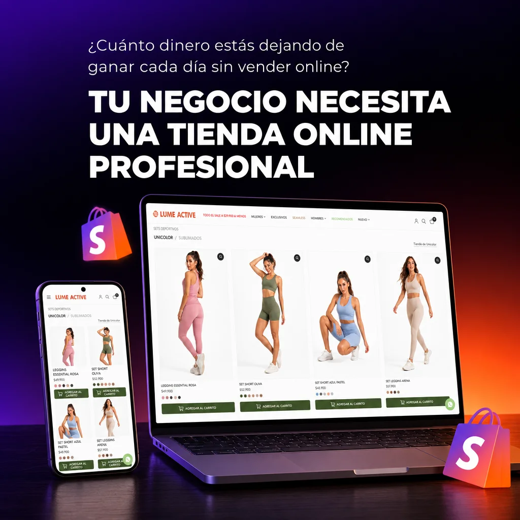 Mockup dashboard tienda Shopify